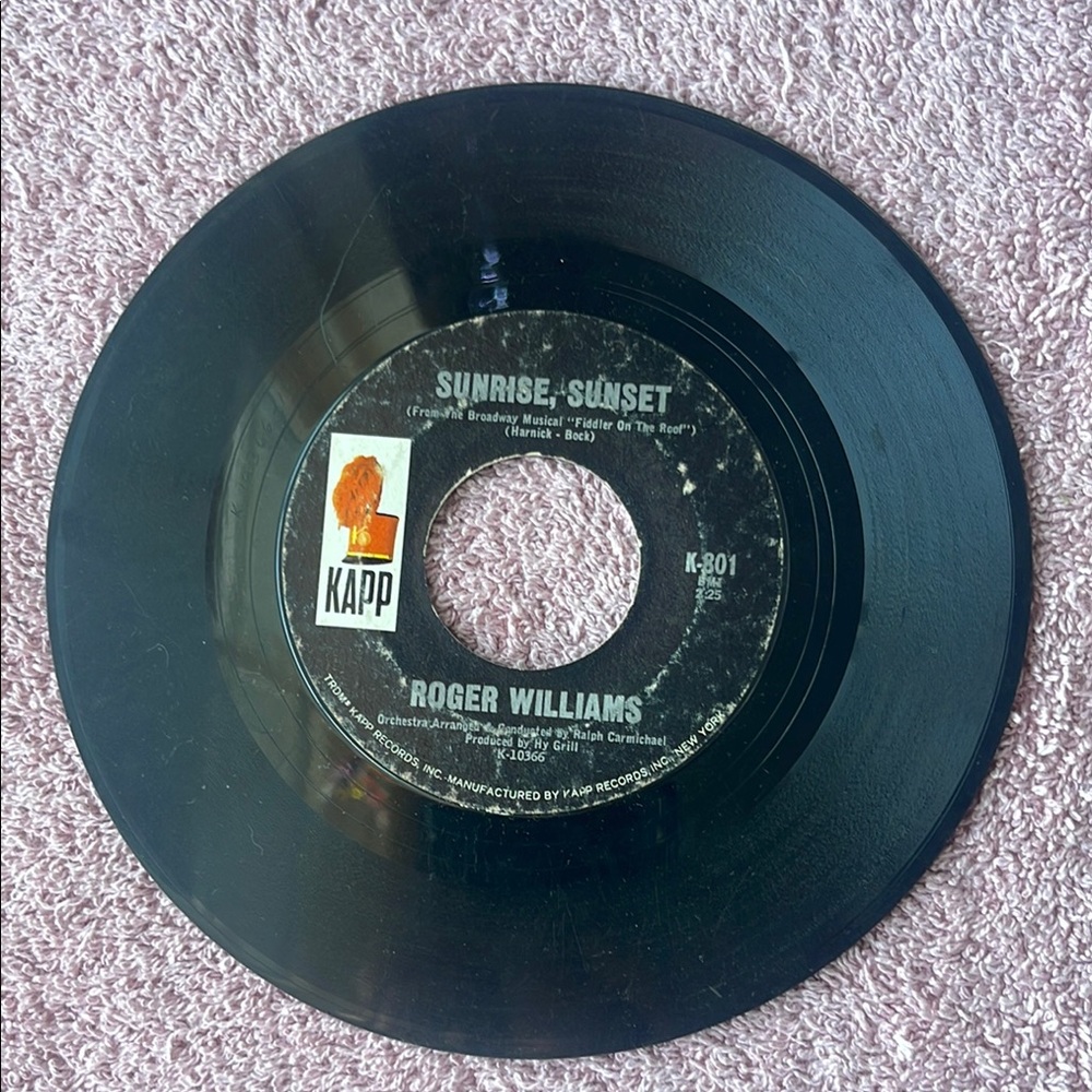 Roger Williams Vinyl Record 45 rpm